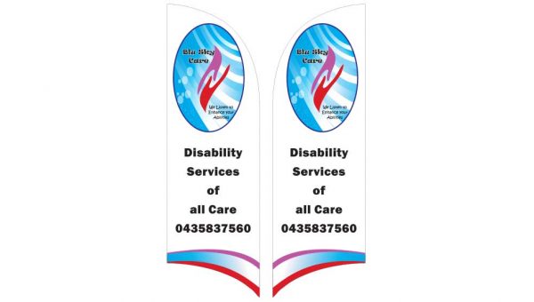 Blue Sky Disability Services Teardrop flag