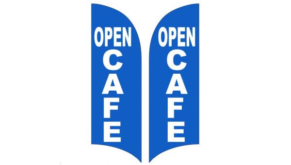 Cafe Open Tear Drop Banner